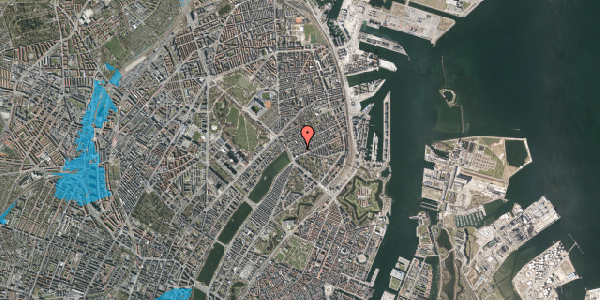 Oversvømmelsesrisiko fra vandløb på Willemoesgade 14, st. th, 2100 København Ø