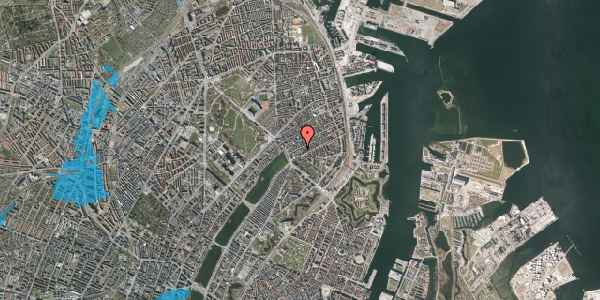 Oversvømmelsesrisiko fra vandløb på Willemoesgade 18, 4. th, 2100 København Ø