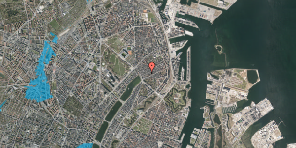 Oversvømmelsesrisiko fra vandløb på Willemoesgade 22, st. th, 2100 København Ø