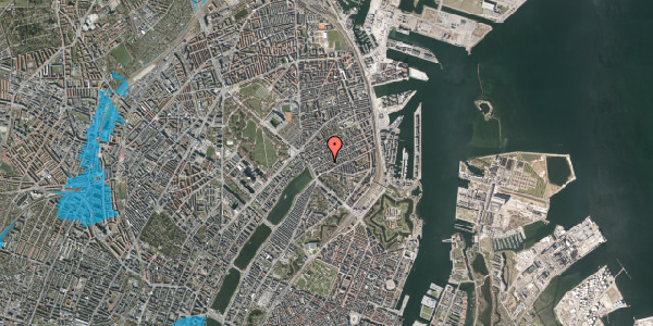 Oversvømmelsesrisiko fra vandløb på Willemoesgade 29, 3. th, 2100 København Ø