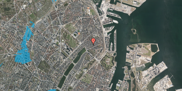 Oversvømmelsesrisiko fra vandløb på Willemoesgade 33, 1. th, 2100 København Ø