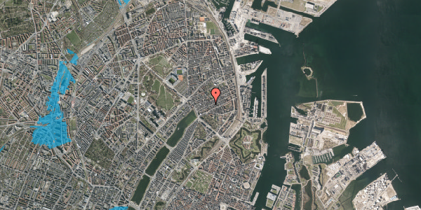 Oversvømmelsesrisiko fra vandløb på Willemoesgade 37, 4. tv, 2100 København Ø