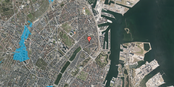 Oversvømmelsesrisiko fra vandløb på Willemoesgade 39, 2. tv, 2100 København Ø