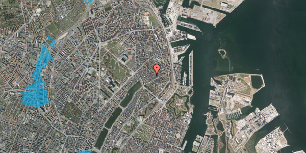 Oversvømmelsesrisiko fra vandløb på Willemoesgade 43, st. th, 2100 København Ø