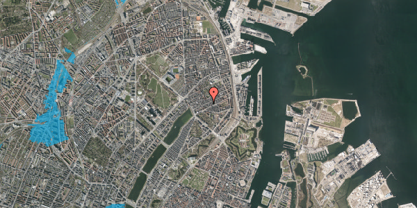 Oversvømmelsesrisiko fra vandløb på Willemoesgade 44, 4. tv, 2100 København Ø