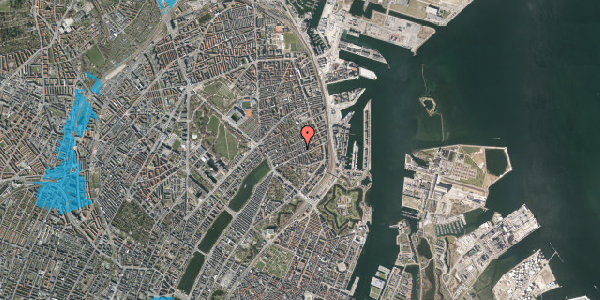 Oversvømmelsesrisiko fra vandløb på Willemoesgade 54, 2. th, 2100 København Ø