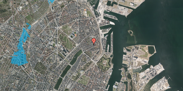 Oversvømmelsesrisiko fra vandløb på Willemoesgade 59, 2. th, 2100 København Ø
