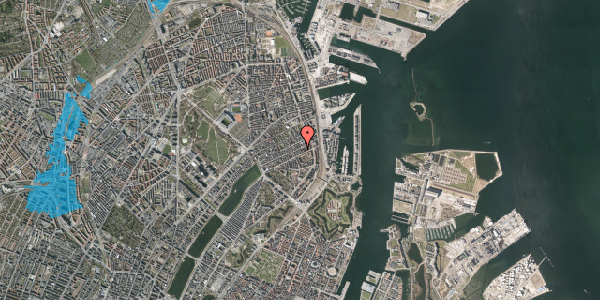 Oversvømmelsesrisiko fra vandløb på Willemoesgade 66, st. th, 2100 København Ø