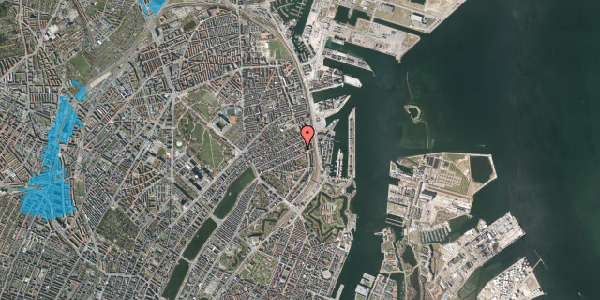 Oversvømmelsesrisiko fra vandløb på Willemoesgade 70, st. 3, 2100 København Ø