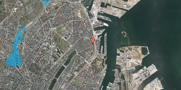 Oversvømmelsesrisiko fra vandløb på Willemoesgade 74, 4. 1, 2100 København Ø