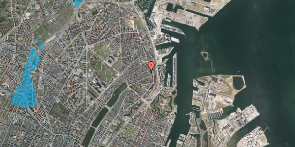Oversvømmelsesrisiko fra vandløb på Willemoesgade 81, 4. th, 2100 København Ø