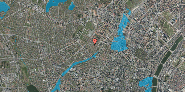 Oversvømmelsesrisiko fra vandløb på Vindruevej 2A, 1. th, 2400 København NV
