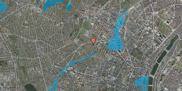 Oversvømmelsesrisiko fra vandløb på Vindruevej 13, 2400 København NV