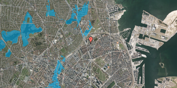 Oversvømmelsesrisiko fra vandløb på Vognmandsmarken 1, 4. th, 2100 København Ø