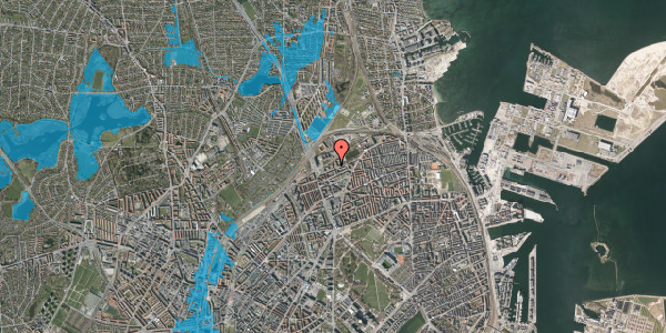 Oversvømmelsesrisiko fra vandløb på Vognmandsmarken 29, 3. tv, 2100 København Ø