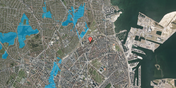 Oversvømmelsesrisiko fra vandløb på Vognmandsmarken 39, 2. th, 2100 København Ø