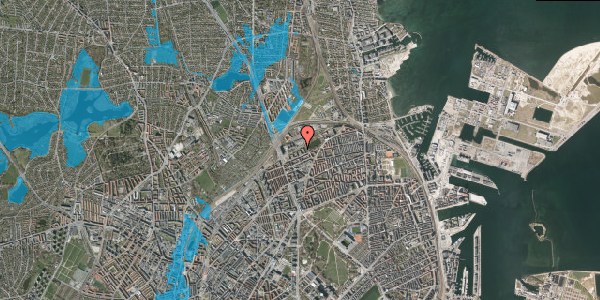 Oversvømmelsesrisiko fra vandløb på Vognmandsmarken 45, 4. tv, 2100 København Ø