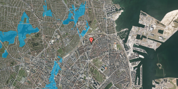 Oversvømmelsesrisiko fra vandløb på Vognmandsmarken 52, 3. tv, 2100 København Ø