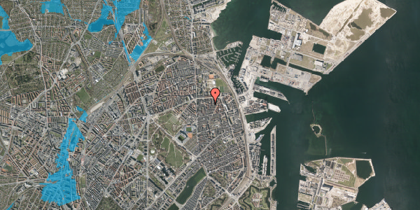 Oversvømmelsesrisiko fra vandløb på Vordingborggade 25, 4. tv, 2100 København Ø