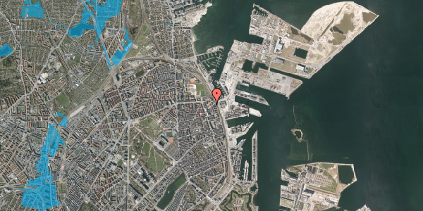 Oversvømmelsesrisiko fra vandløb på Vordingborggade 93, 2. tv, 2100 København Ø