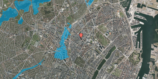 Oversvømmelsesrisiko fra vandløb på Vølundsgade 23, 2. tv, 2200 København N
