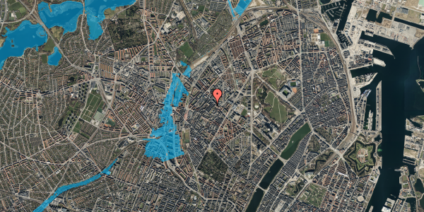 Oversvømmelsesrisiko fra vandløb på Vølundsgade 25, kl. , 2200 København N