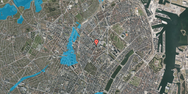 Oversvømmelsesrisiko fra vandløb på Ydunsgade 10, 2. th, 2200 København N