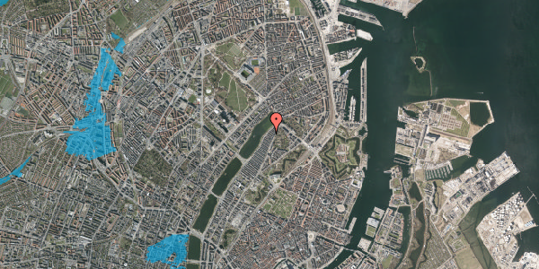 Oversvømmelsesrisiko fra vandløb på Zinnsgade 8, 4. th, 2100 København Ø