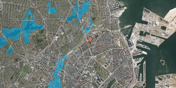 Oversvømmelsesrisiko fra vandløb på Æbeløgade 23A, kl. , 2100 København Ø