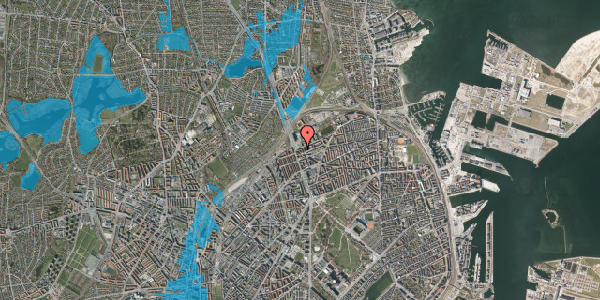 Oversvømmelsesrisiko fra vandløb på Æbeløgade 36, 2. tv, 2100 København Ø