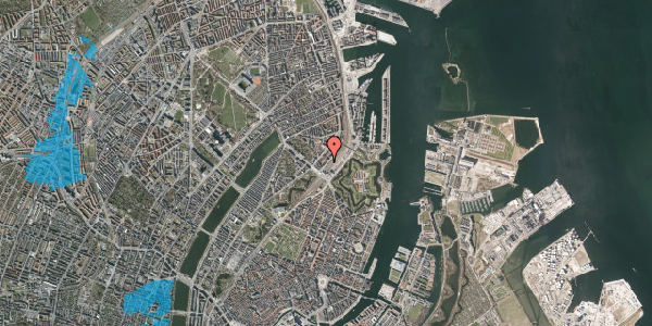 Oversvømmelsesrisiko fra vandløb på Østbanegade 7, kl. th, 2100 København Ø