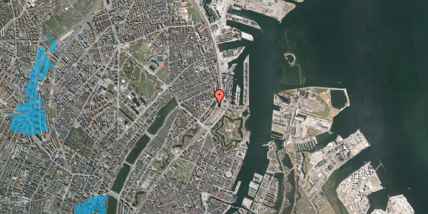 Oversvømmelsesrisiko fra vandløb på Østbanegade 19, 2. tv, 2100 København Ø
