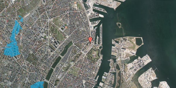 Oversvømmelsesrisiko fra vandløb på Østbanegade 21, 1. tv, 2100 København Ø