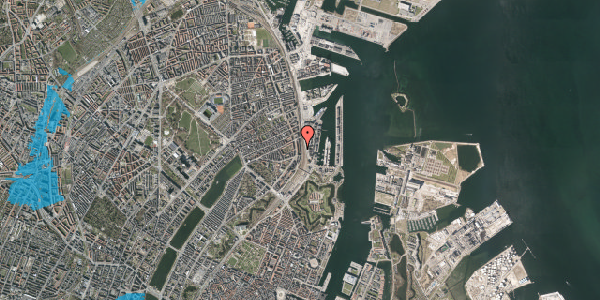 Oversvømmelsesrisiko fra vandløb på Østbanegade 35, 2. 1, 2100 København Ø
