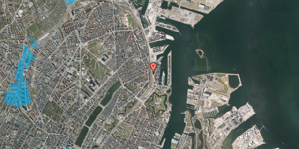 Oversvømmelsesrisiko fra vandløb på Østbanegade 43, st. 3, 2100 København Ø