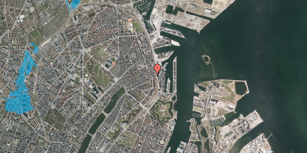 Oversvømmelsesrisiko fra vandløb på Østbanegade 55, st. th, 2100 København Ø