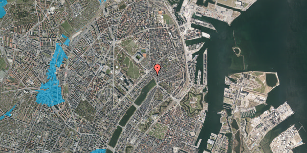 Oversvømmelsesrisiko fra vandløb på Østerbrogade 19, 4. th, 2100 København Ø