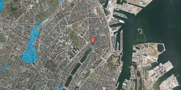 Oversvømmelsesrisiko fra vandløb på Østerbrogade 23, 1. , 2100 København Ø