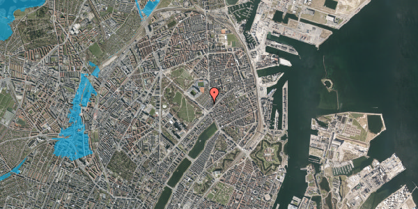 Oversvømmelsesrisiko fra vandløb på Østerbrogade 43, 5. th, 2100 København Ø