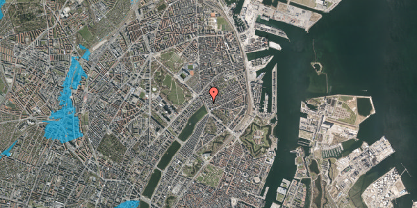 Oversvømmelsesrisiko fra vandløb på Østerbrogade 54B, 5. , 2100 København Ø