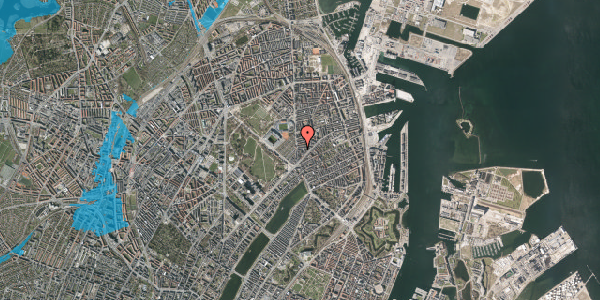 Oversvømmelsesrisiko fra vandløb på Østerbrogade 92A, 2100 København Ø