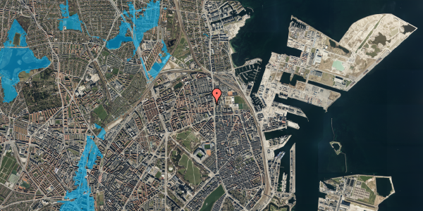 Oversvømmelsesrisiko fra vandløb på Østerbrogade 113, 1. 107, 2100 København Ø
