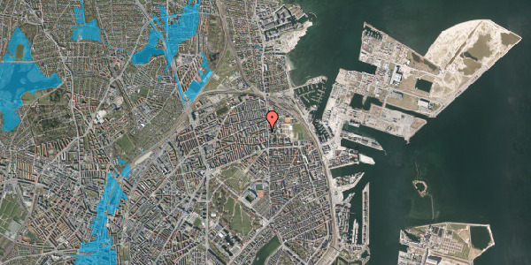 Oversvømmelsesrisiko fra vandløb på Østerbrogade 117, 2. 225, 2100 København Ø