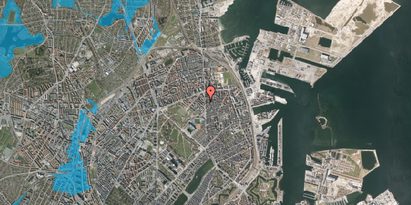 Oversvømmelsesrisiko fra vandløb på Østerbrogade 140, 2. th, 2100 København Ø