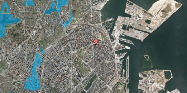 Oversvømmelsesrisiko fra vandløb på Østerbrogade 148, st. 2, 2100 København Ø