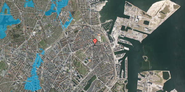 Oversvømmelsesrisiko fra vandløb på Østerbrogade 154, st. 5, 2100 København Ø