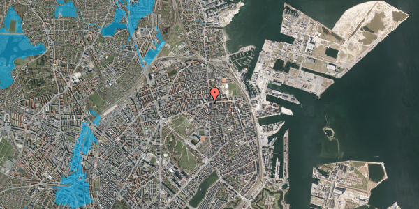 Oversvømmelsesrisiko fra vandløb på Østerbrogade 156, 2. tv, 2100 København Ø