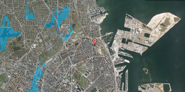 Oversvømmelsesrisiko fra vandløb på Østerbrogade 230, 3. th, 2100 København Ø