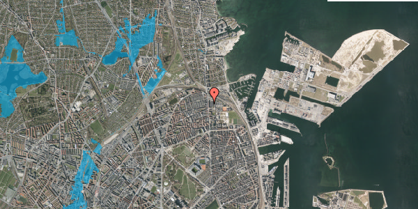Oversvømmelsesrisiko fra vandløb på Østerbrogade 232, st. th, 2100 København Ø