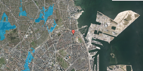 Oversvømmelsesrisiko fra vandløb på Østerbrogade 234, 2. th, 2100 København Ø